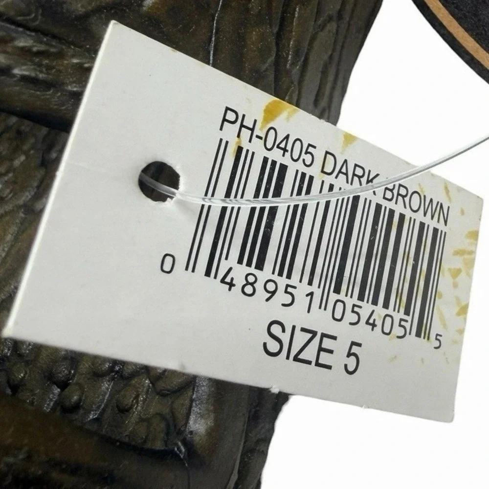 Pali‎ Hawaii Sandals Slides Rubber Textured Brown Size: Youth 3 - 3.5 / Women 5